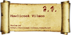 Havlicsek Vilmos névjegykártya